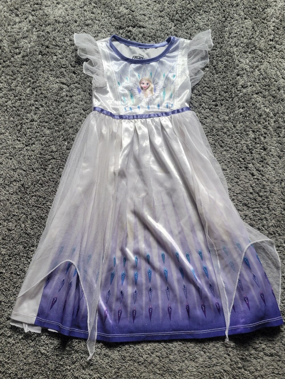 Disney Frozen II Elsa Purple and White Princess Nightgown Dress Size 4T